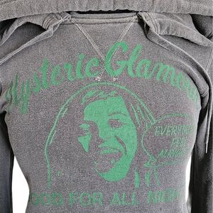 Hysteric Glamour Gray Hoodie with Green Print